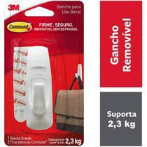 Gancho Adesivo Command Branco Grande ATE 2,3KG 3M
