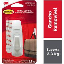 Gancho Adesivo Command Branco Grande ATE 2,3KG 3M