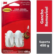 Gancho Adesivo Command Branco Pequeno ATE 450G 2 Unidades 3M