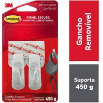 Gancho Adesivo Command Branco Pequeno ATE 450G 3M 2 Unidades