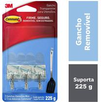 Gancho Adesivo Command para Utensilios Mini ATE 225G com 3 Unidades 3M