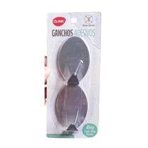 Gancho Adesivo De Metal Parede Com 2 Ganchinhos Até 2 Kg