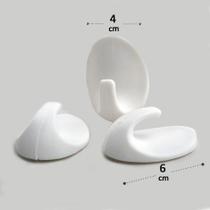 Gancho Adesivo de Parede 3 Pecas 6 cm Branco