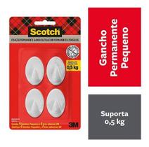 Gancho Adesivo De Plastico Branco Scotch 3m Ate 500g