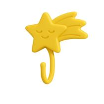 Gancho Adesivo ESTRELA CADENTE Suporte Parede Toalha Rosto Porta Chaves Objetos Bolsas Multiuso Organizar Pendurar Objeto