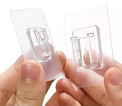 Gancho Adesivo Macho e Fêmea Plástico 6x6x1cm