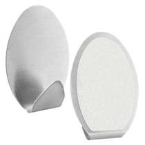 Gancho adesivo oval em inox com 2 peças