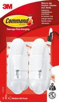 Gancho Adesivo para Utensílios 3M Command, Branco, Médio, 2 Unidades