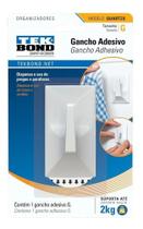 Gancho Adesivo Quartzo de Parede Tam G Suporta Até 2kg Branco Tek Bond