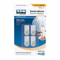 Gancho Adesivo Quartzo P 500g Branco Com 4 Peças