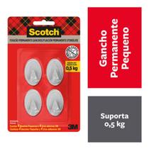 Gancho adesivo transparente pequeno com 4 unidades 3m scotch