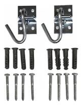 Gancho Armador De Rede De Dormir Em Aço Inox 1 Par Completo