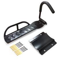 Gancho Bike Bicicleta Resistente Para Pendurar Suporte Parede C/ Apoio Cor Preto