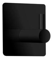 Gancho Cabide De Parede Adesivo Quadrado Aço Inox Preto Comfort Door