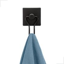 Gancho Cabide Suporte Porta Toalha de Parede Banheiro Sem Furo Fixação Dupla Face 3M Preto Arthi Gancho Cabide Suporte Porta Toalha de Parede Banheiro Sem Furo Fixação Dupla Face 3M Preto Arthi