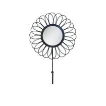 Gancho cabideiro flor preta com espelho Gancho cabideiro flor preta com espelho