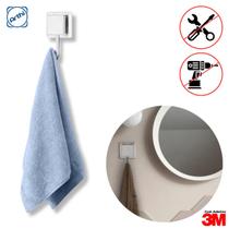 Gancho Cabideiro Unitário De Parede Pendurar Adesivo 3M Cromado Fosco