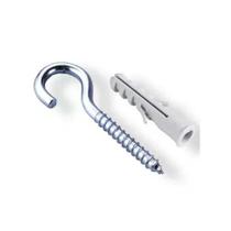 Gancho com Bucha de Nylon 08mm Cartela com 4 - Bemfixa