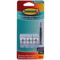 Gancho Command 3m P/ Cozinha Pequeno Adesivo 3pçs Plástico Gancho Command 3m P/ Cozinha Pequeno Adesivo 3pçs Plástico