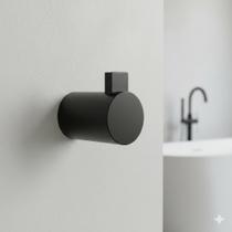 Gancho de Banheiro Preto Fosco Resistente à Umidade, Fixação Firme e Design Moderno Linha Império Black WESTING by BSMIX