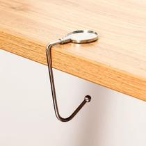 Gancho de bolsa para mesa em metal antiderrapante, portátil e resistente até 15kg Gancho de bolsa para mesa em metal antiderrapante, portátil e resistente até 15kg