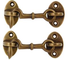 Gancho de cabine A29, conjunto de 2 travas de latão, portão de porta de cabine de 7 cm