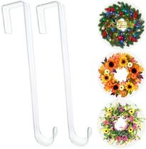 Gancho de coroa Biorshar Clear de 30 cm para porta frontal, pacote com 2 Gancho de coroa Biorshar Clear de 30 cm para porta frontal, pacote com 2