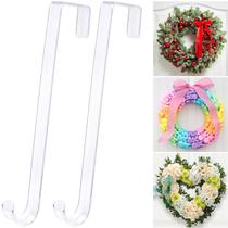Gancho de flores ZYSUN 12 Clear Non Scratch Over The Door, pacote com 2 Gancho de flores ZYSUN 12 Clear Non Scratch Over The Door, pacote com 2