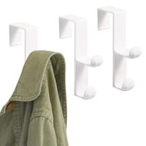 Gancho de gancho InterDesign Over the Door, conjunto de 3 em plástico branco