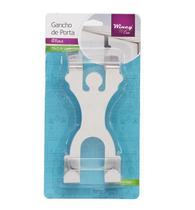 Gancho de Inox para Porta com Cabide Duplo 14x6,8cm Gancho de Inox para Porta com Cabide Duplo 14x6,8cm