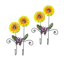 Gancho de Metal Duplo Para Bone Chapeu Bolsa Enfeite Flor Amarela Pendura Com 2 (pt-c-g)