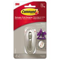 Gancho de parede 3M Command Medium Traditional Brushed Nickel Gancho de parede 3M Command Medium Traditional Brushed Nickel