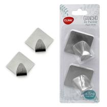 Gancho de Parede Adesivo Aço Inox 2 Unidades - Clink