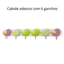 gancho De Parede adesivo Com 6 Ganchos Multiuso