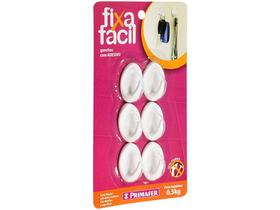 Gancho de Parede Adesivo Plástico Fixa Fácil 2501 - 6 Peças