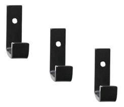 Gancho De Parede De Ferro Estilo Industrial 4x7cm Preto 3 peças