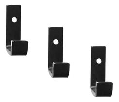 Gancho De Parede De Ferro Estilo Industrial 4X7Cm Preto 3Pçs