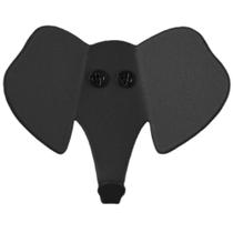 Gancho de Parede Decorativo Elefante Aço Carbono Preto Luft Masutti Pendurar Roupas Bolsas