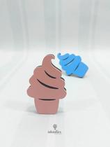 Gancho de Parede Infantil Sorvetinho - Kit com 3 Penduradores Decorativos