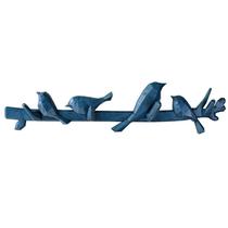 Gancho de parede Nordic Bird Retro Blue Resin 4 Birds 45cm
