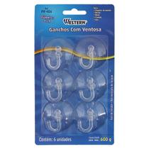Gancho de Parede Transparente com Ventosa 6 Peças Western Gancho de Parede Transparente com Ventosa 6 Peças Western