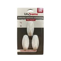 Gancho de plastico oval medio autoadesivo com 2 pcs 8x3x3cm