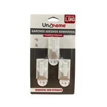 Gancho de plastico oval medio autoadesivo com 2 pcs 8x3x3cm Gancho de plastico oval medio autoadesivo com 2 pcs 8x3x3cm