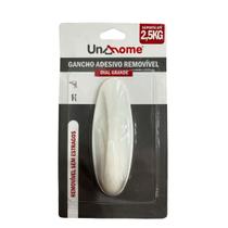 Gancho de plastico oval medio autoadesivo com 2 pcs 8x3x3cm Gancho de plastico oval medio autoadesivo com 2 pcs 8x3x3cm