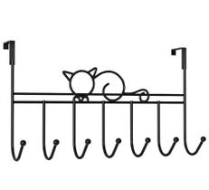 Gancho de Porta em Forma de Gato para Pendurar Casacos com 7 Ganchos - Amigold