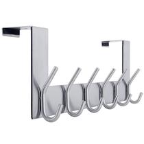 Gancho de porta Porta Porta Toalheiro com 6 Ganchos WEBI Silver Gancho de porta Porta Porta Toalheiro com 6 Ganchos WEBI Silver