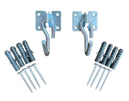 Gancho De Rede Reforçado Preto Cromado 150kg Parafuso Bucha Gancho De Rede Reforçado Preto Cromado 150kg Parafuso Bucha