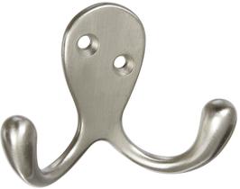 Gancho de roupão duplo National MFG Satin Nickel N830-152 Gancho de roupão duplo National MFG Satin Nickel N830-152