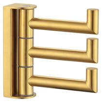 Gancho de toalha APluSee Swivel 304 em aço inoxidável dourado escovado Gancho de toalha APluSee Swivel 304 em aço inoxidável dourado escovado