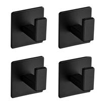 Gancho de toalha de banho Vanloory Self-Adhesive Square Coat Hook preto Gancho de toalha de banho Vanloory Self-Adhesive Square Coat Hook preto